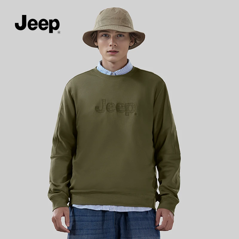 JEEP/吉普2025春季新款男士宽松时尚长袖圆领户外休闲舒适卫衣