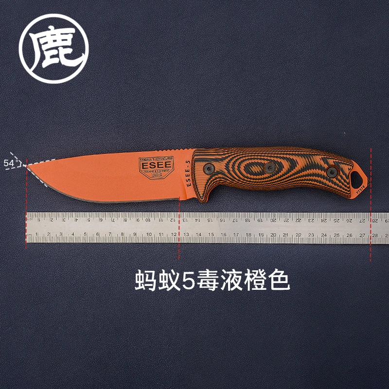 ESEE系列蚂蚁5系列粉末涂层碳钢高硬度锋利坚固耐用日用户外小刀