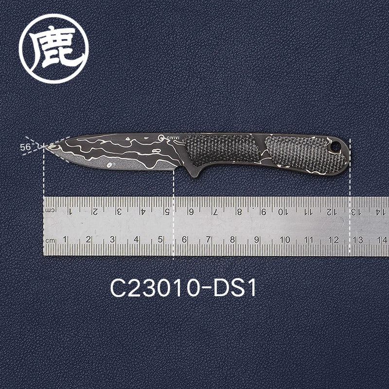 CIVIVI大马士革米卡塔手柄锋利户外全龙骨瓜果便携露营C23010小刀