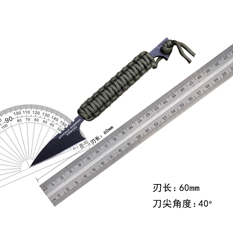 美国TOPS曼鱼叉1095碳钢一体柄小直刀锋利方便携带露营装备小刀