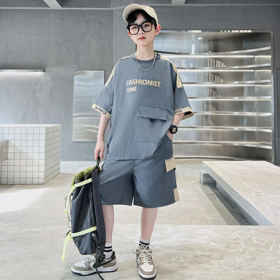 2024新款夏装百搭潮流短袖短裤中大童AM420064