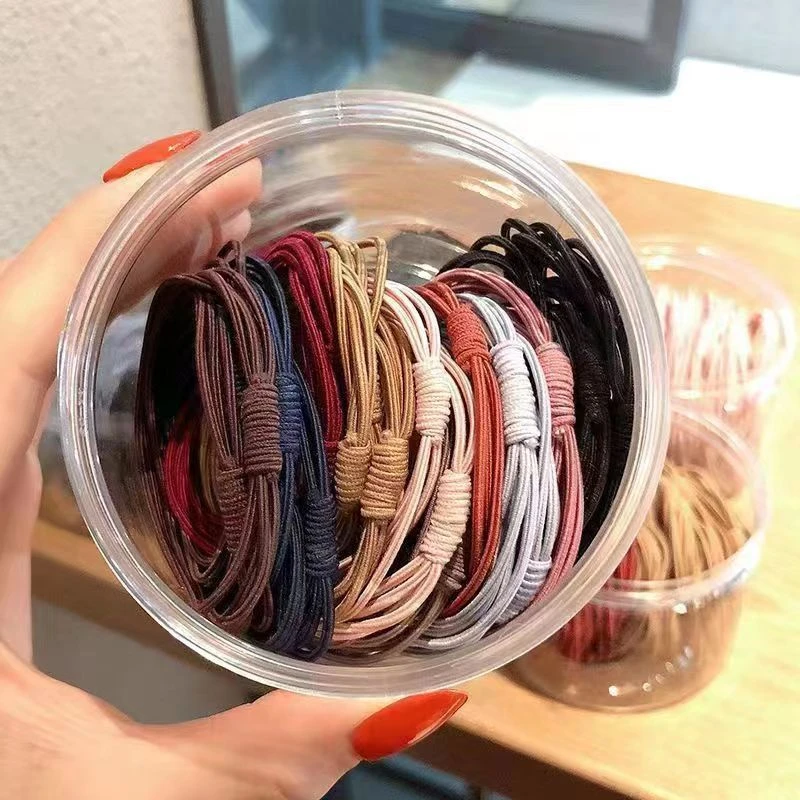 高弹力耐用扎头发头绳简约成人黑色基础发圈百搭皮筋皮套发绳发饰