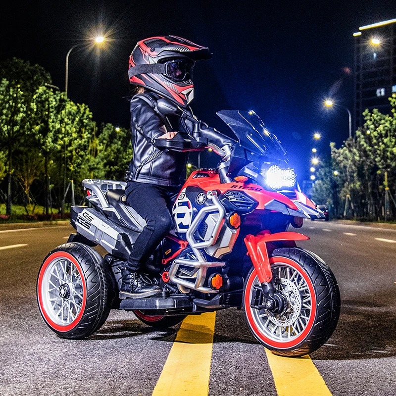 大号新款儿童电动车摩托车男女小孩充电两轮摩托3-6-9岁玩具车