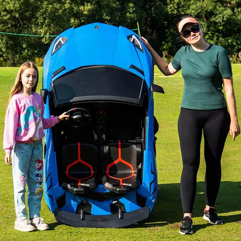 双人座兰博基尼儿童电动汽车超大四轮遥控双人大号亲子可坐大人