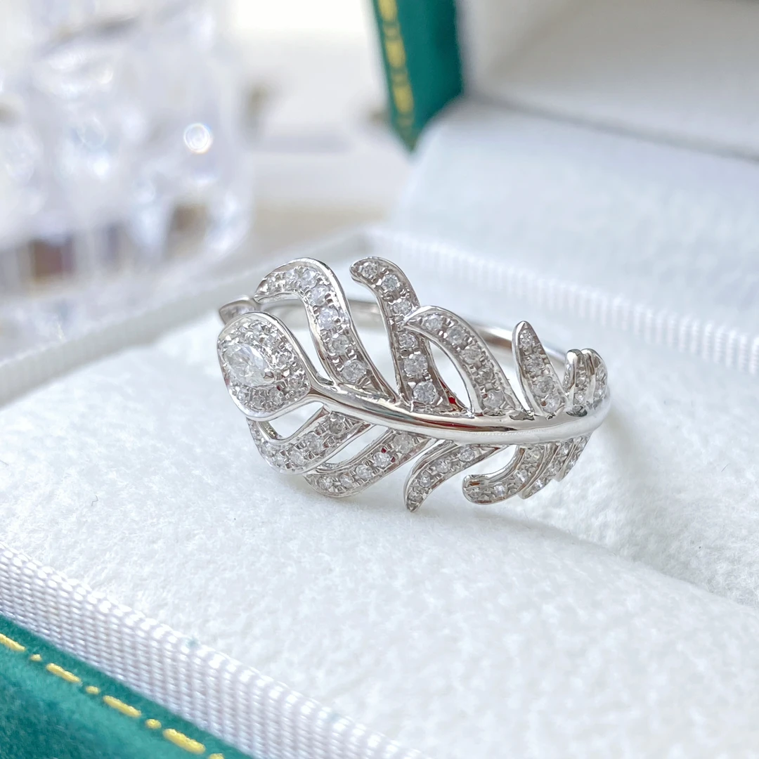 【欣阳】50分 开口羽毛戒指时尚轻奢气质款