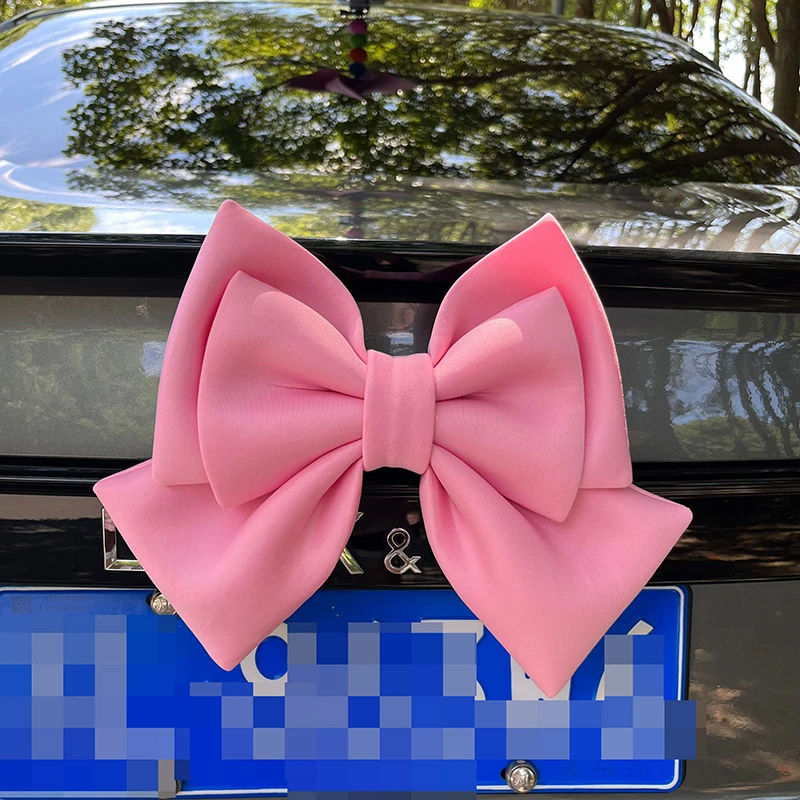 蝴蝶结汽车尾挂件车外后备箱摆件改装摩托车玩具可拆卸车载装饰品
