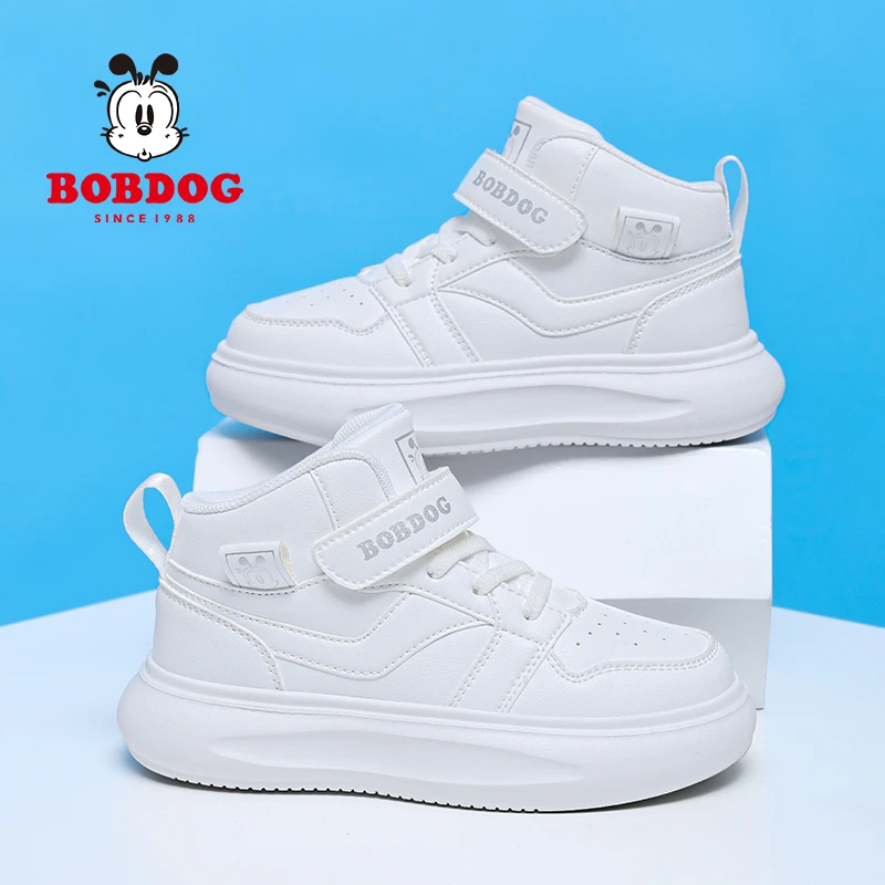 巴布豆小白鞋男女童板鞋皮面百搭小学生小女孩休闲鞋运动鞋K216