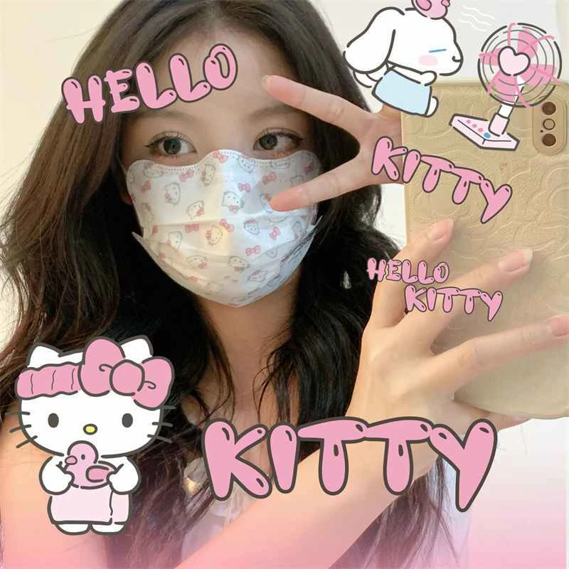 好看洋气好看的口罩小猫波浪形口罩印花可爱公主蝶形口罩V脸