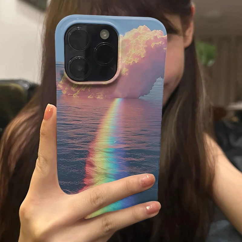 彩虹云海小众苹果15手机壳iPhone14promax菲林13硬12/11男x保护套