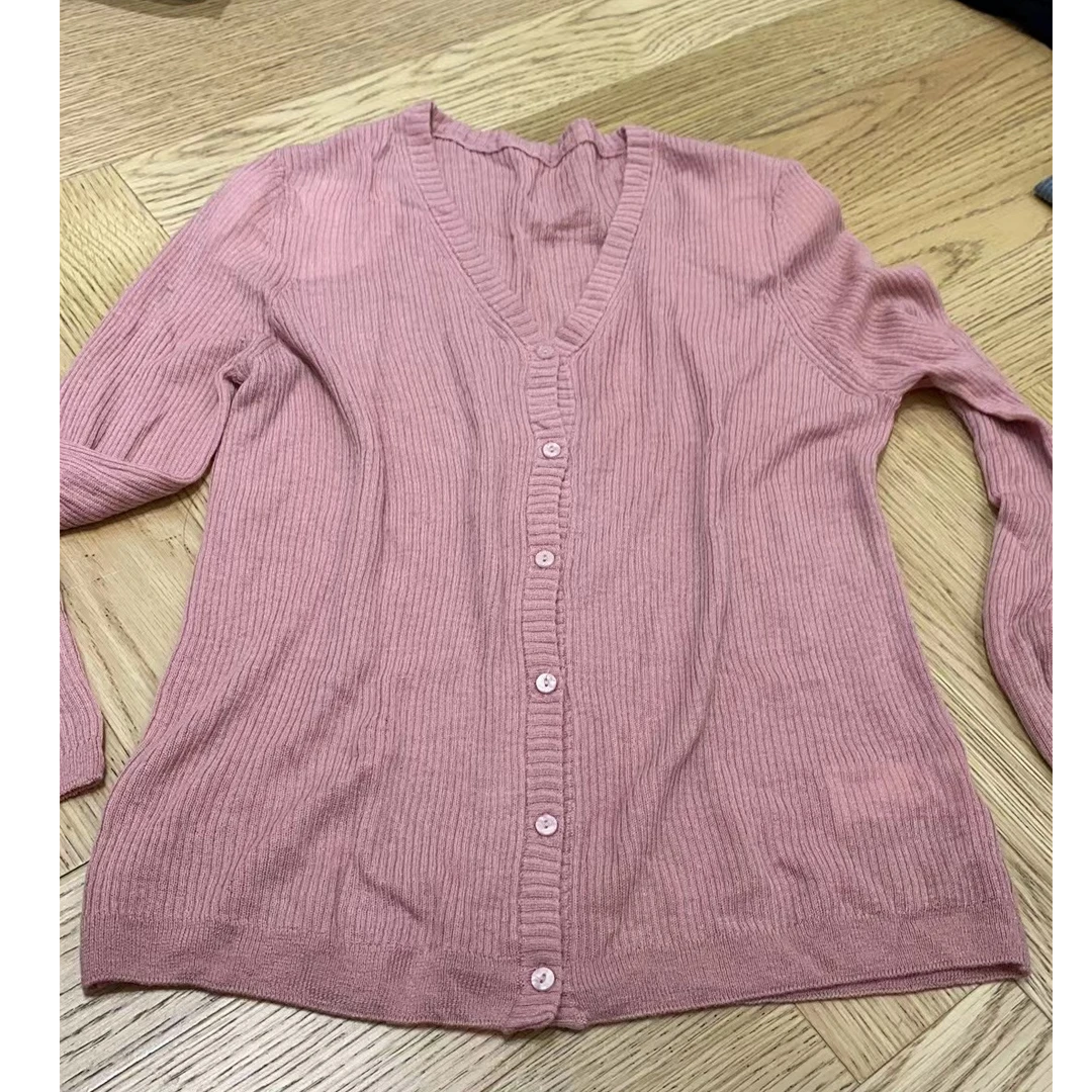 【no退no换 谨慎下单】V领单排扣长袖针织开衫 005090-2