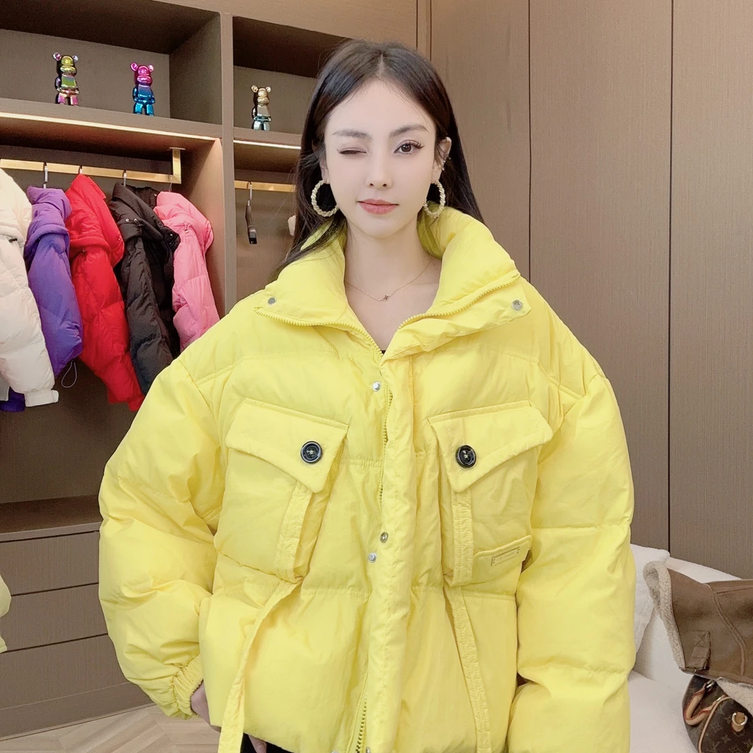 娜娜【花好月圆】2023新款冬季时尚宽松纯色休闲网红羽绒服女装