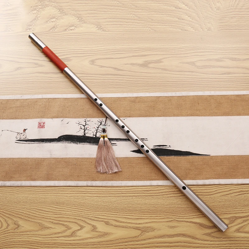 无笛膜孔不锈钢笛子零基础新手初学练习演奏工艺品乐器车载防身