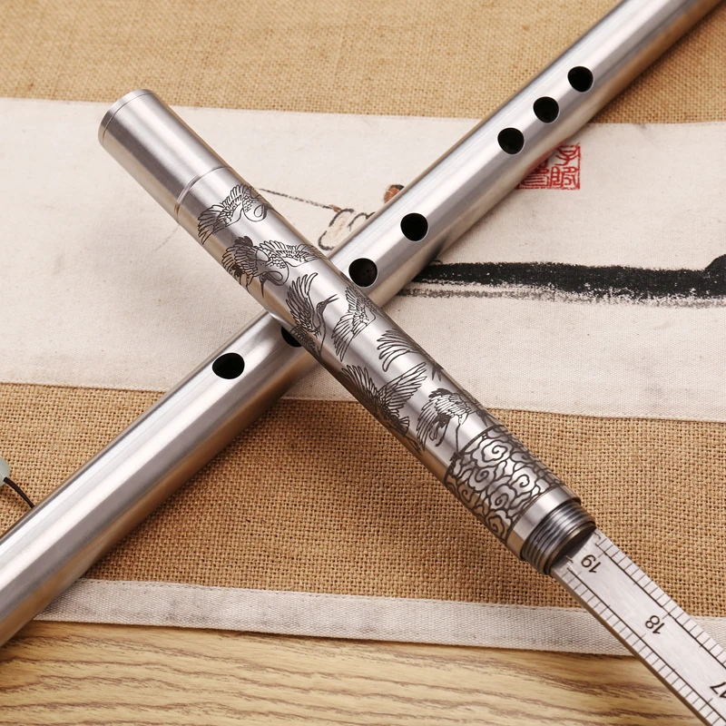 洞箫反接仙鹤钢箫不锈钢零基础新手初学练习演奏工艺品乐器可防身