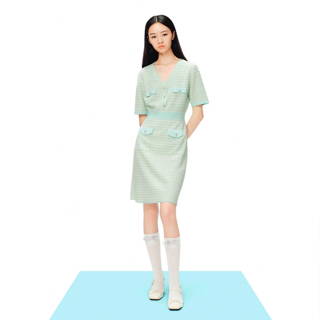 salt.p可颜气质优雅新时尚名媛设计师小香风女装连衣裙AC34206440