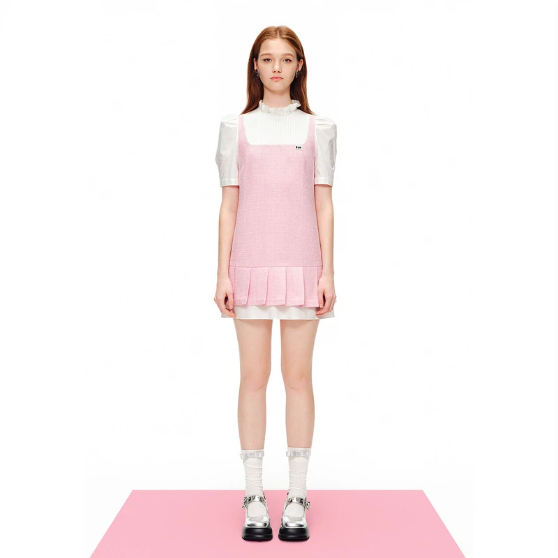 salt.p可颜时尚百搭气质设计款休闲减龄拼接撞色连衣裙AC34105130