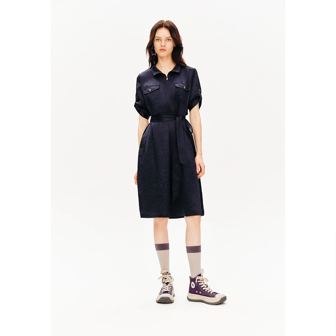 PSALTER诗篇新显瘦百搭时尚休闲夏季100%醋纤连衣裙6C34305280