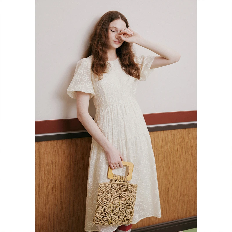 诗篇显瘦气质时尚宽松温柔小众设计款法式收腰连衣裙6C63205085