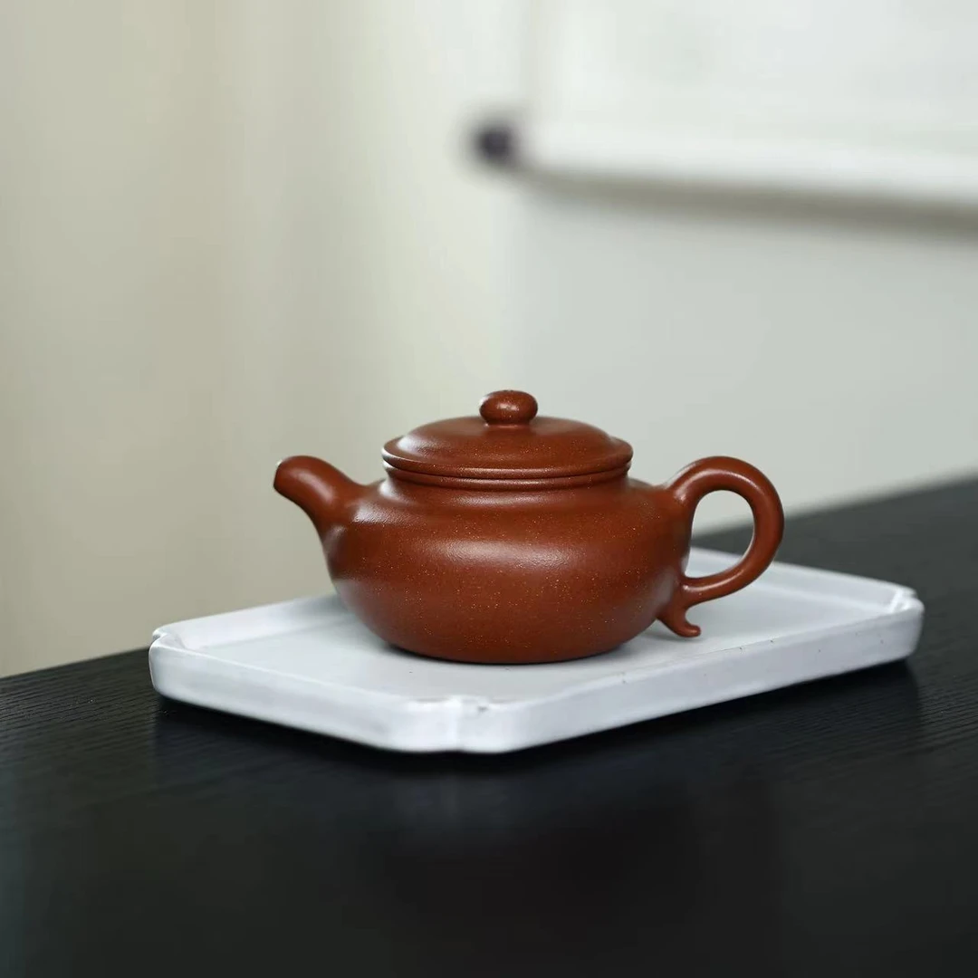 SY红降坡【仿古200CC】宜兴黄龙山原矿紫砂手工壶