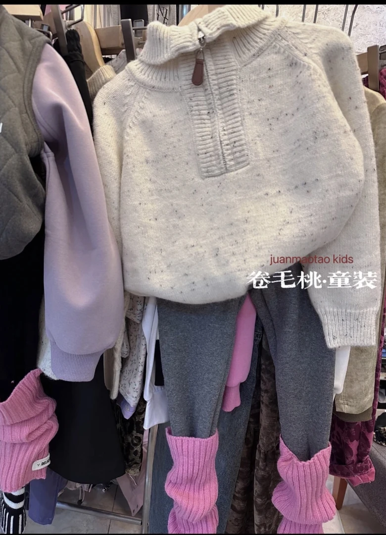 卷毛桃秋款套头毛衣