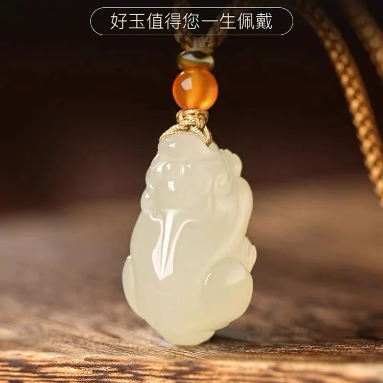 天然和田玉貔貅玉石吊坠晴水女款护身符如意皮休瑞兽玉佩玉坠挂件
