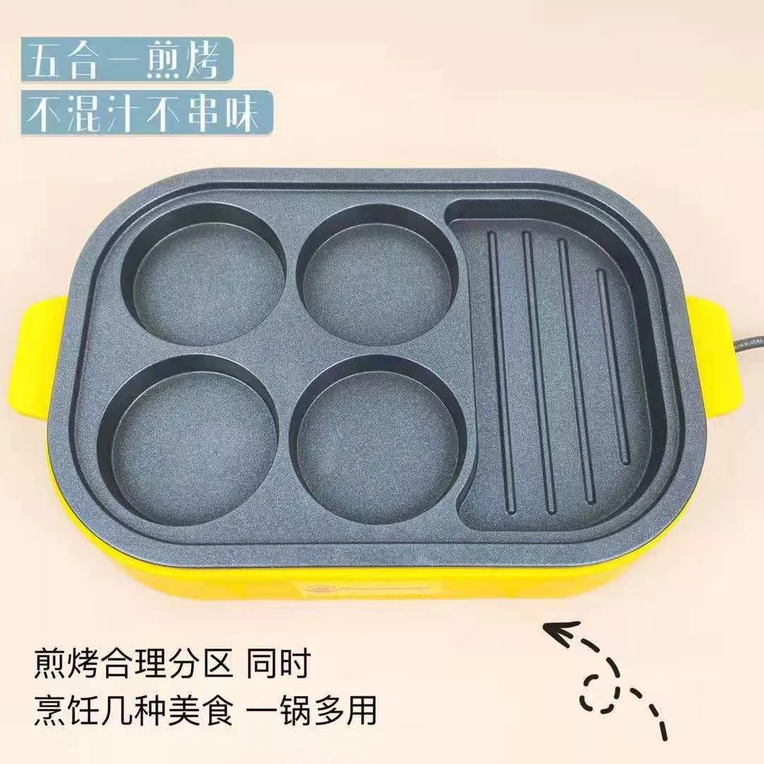哈罗小黄鸭早餐机网红家用煎烤机多用不粘锅礼盒装