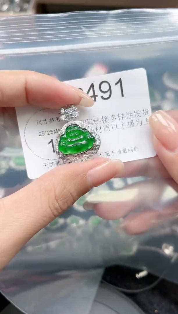 【闪购商品】翡翠颈饰未镶嵌赠皮绳491