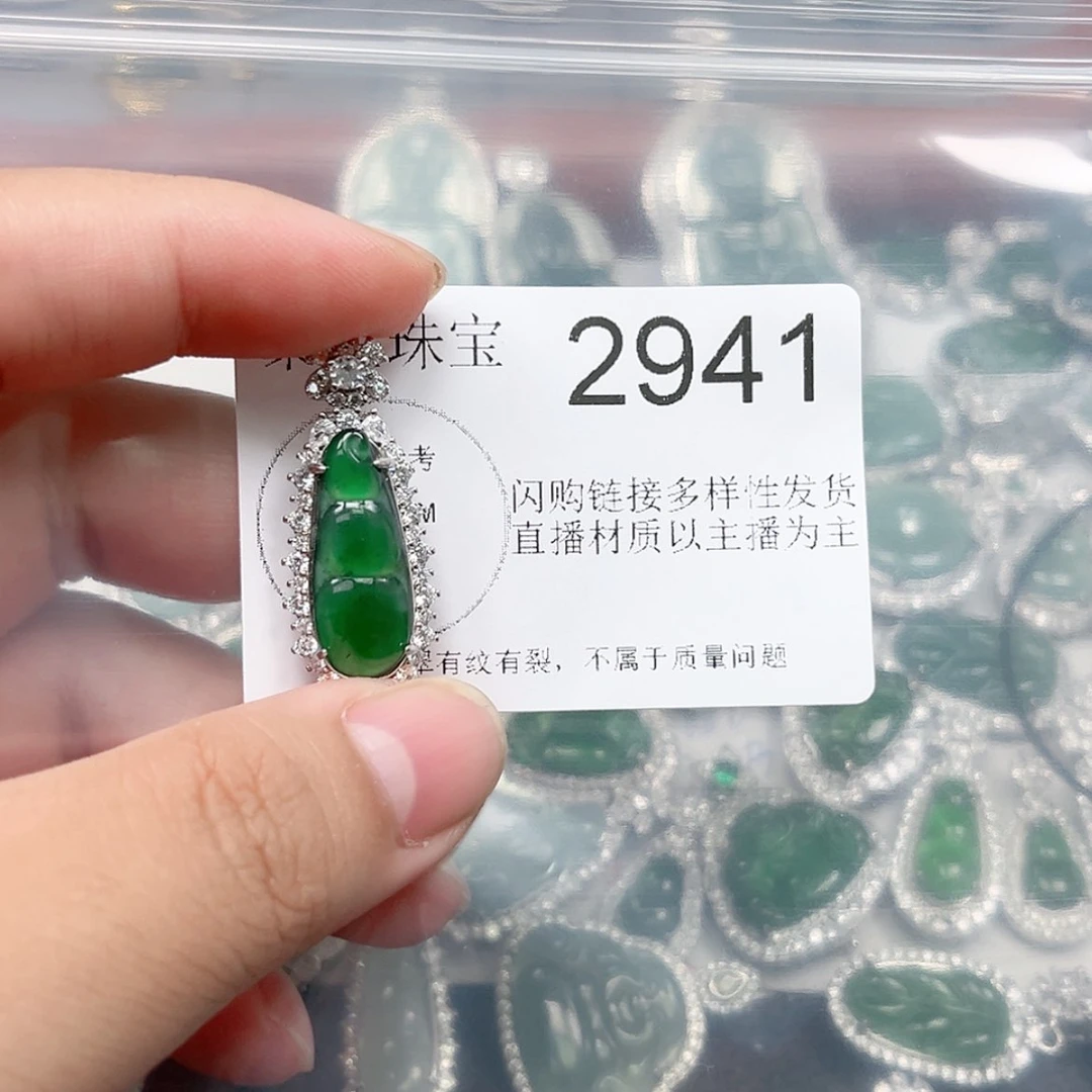 【闪购商品】翡翠颈饰未镶嵌赠皮绳2941