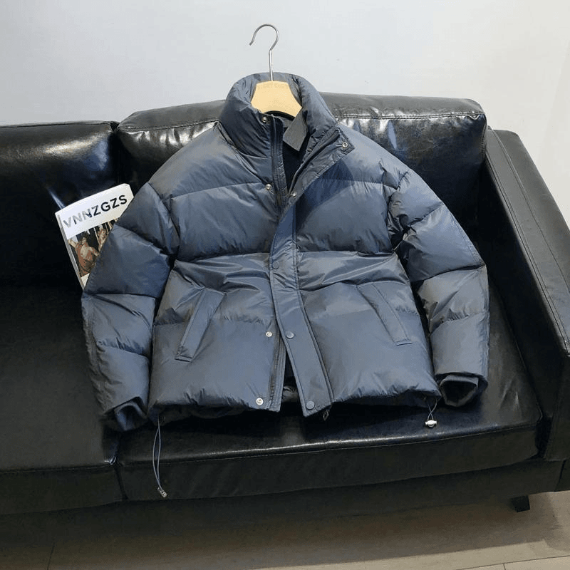 新品纯色冬季羽绒服男立领鸭绒外套短款加厚保暖青年修身潮牌