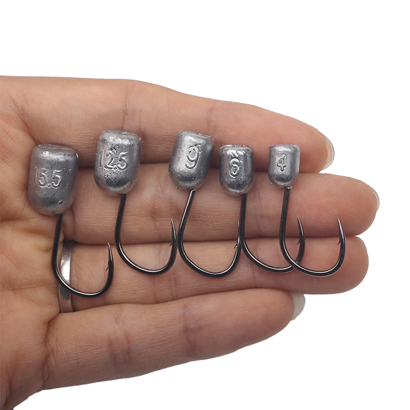 泥鳅钩活饵铅头钩5枚装路亚专钓翘嘴红尾鳜鱼黑鱼有倒刺鱼钩挂底