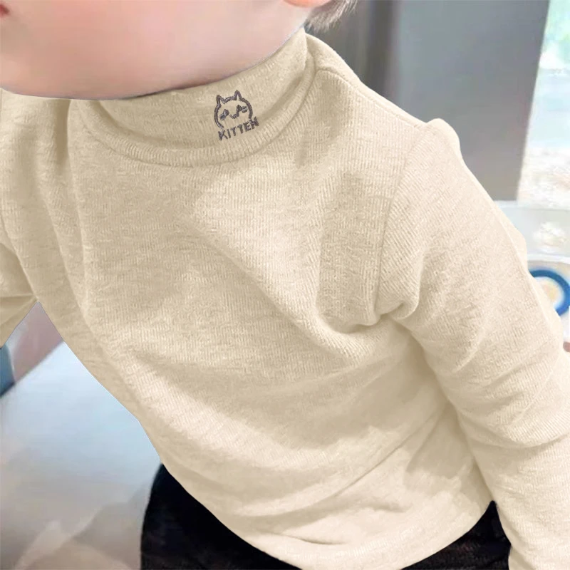 儿童打底衫男童女童秋冬新款半高领保暖内搭上衣长袖T恤