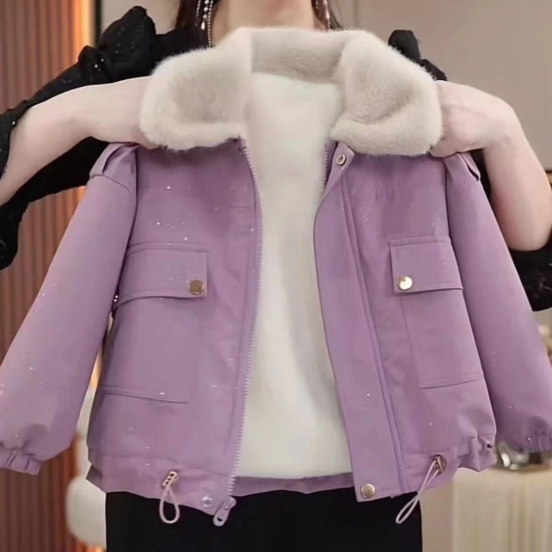 加绒外套女童冬季加厚公主风时髦上衣保暖小女孩夹克百搭韩版