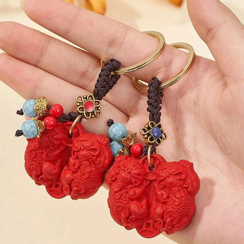 【师傅推荐】红沙生肖貔貅钥匙扣寓意钥匙扣新年新款钥匙扣