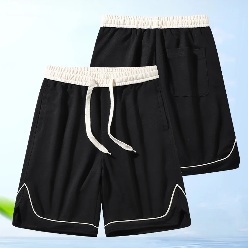 夏季新款高街潮牌男裤明线运动短裤男宽松跑步中裤青年休闲五分裤