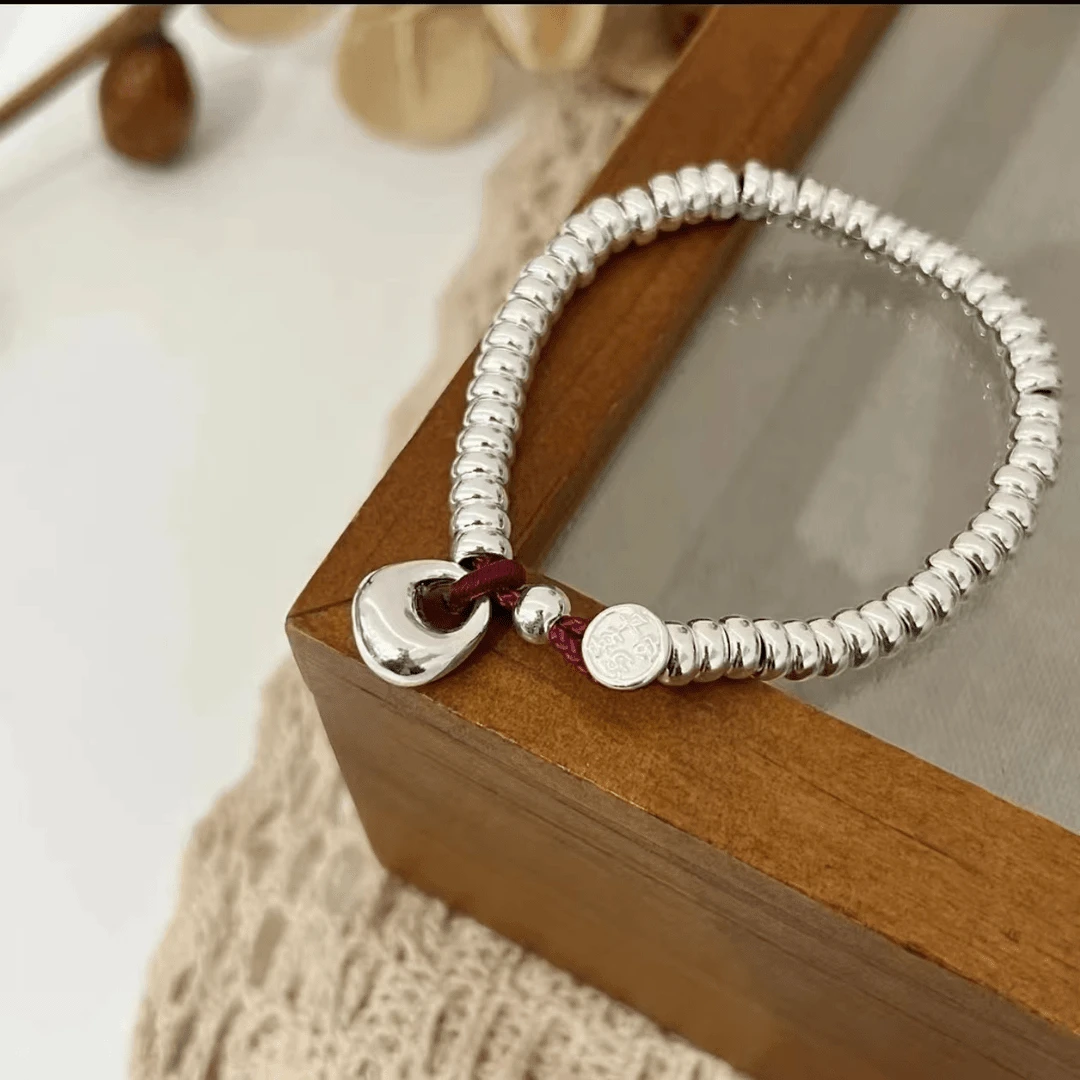 足银布艺银制品 足银手链s9999百搭时尚37g复古