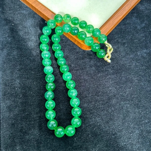 翡翠圆珠项链绿色192