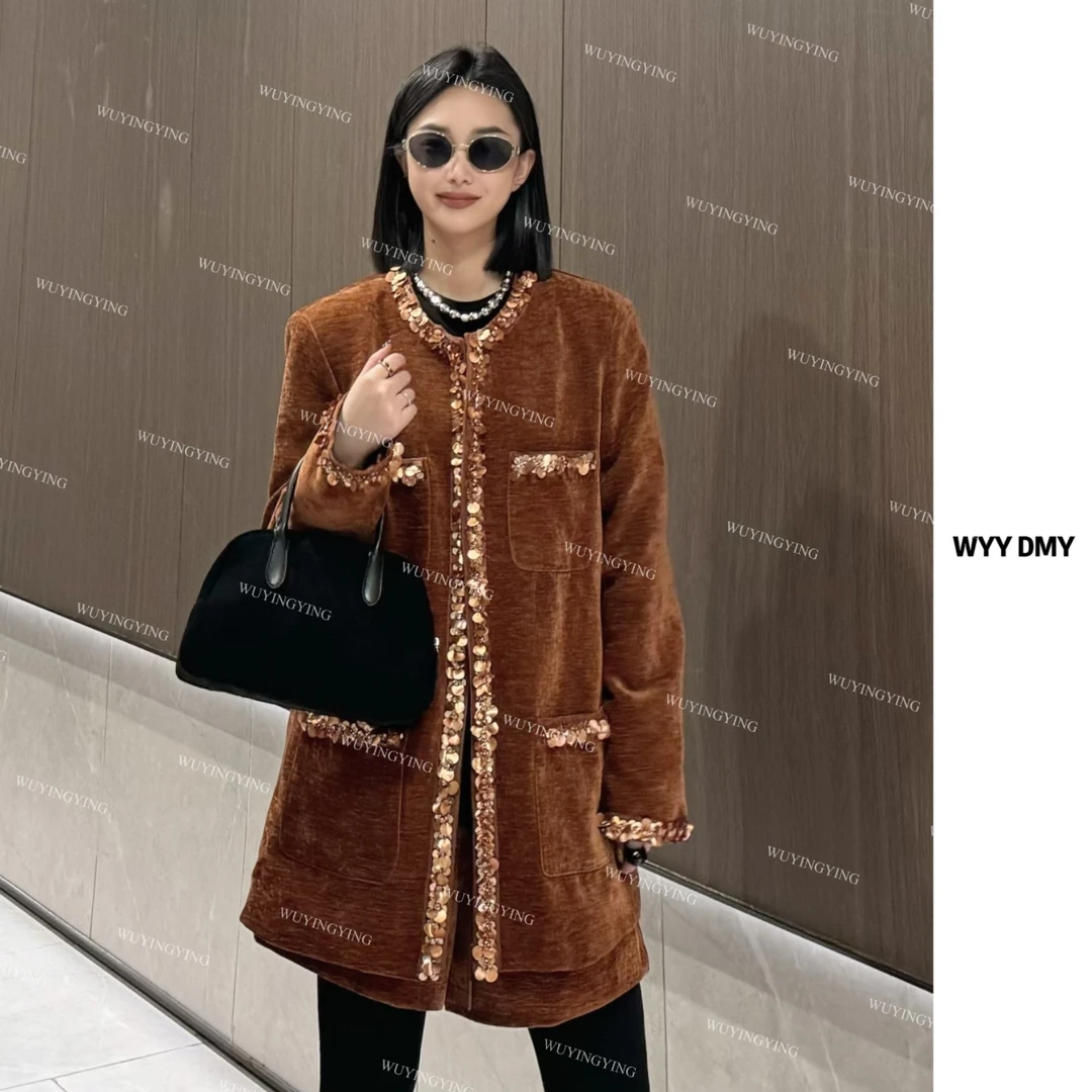 WUYINGYING【原野焦糖】欧货高品手工亮片名媛小香风外套+