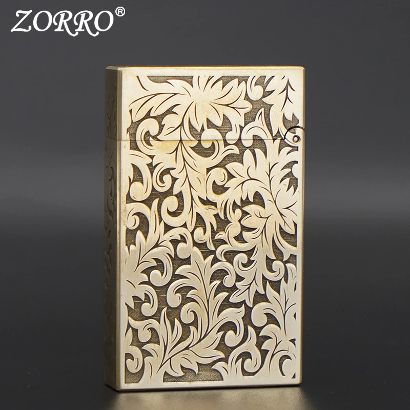 ZORRO佐罗高档煤油打火机朗声Z552五面精雕原铜大唐草 / 钢音颤音