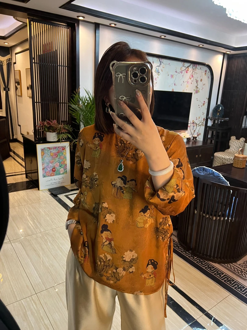 【安姬迩·媛媛专属】婉约经典圆领新中式简约上衣外套女国潮风女装