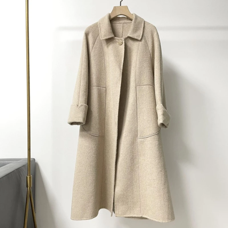 【安姬迩◆工厂】100羊毛大衣秋冬呢大衣气质外套