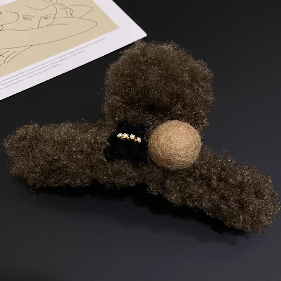 可爱毛球小熊抓夹 0428