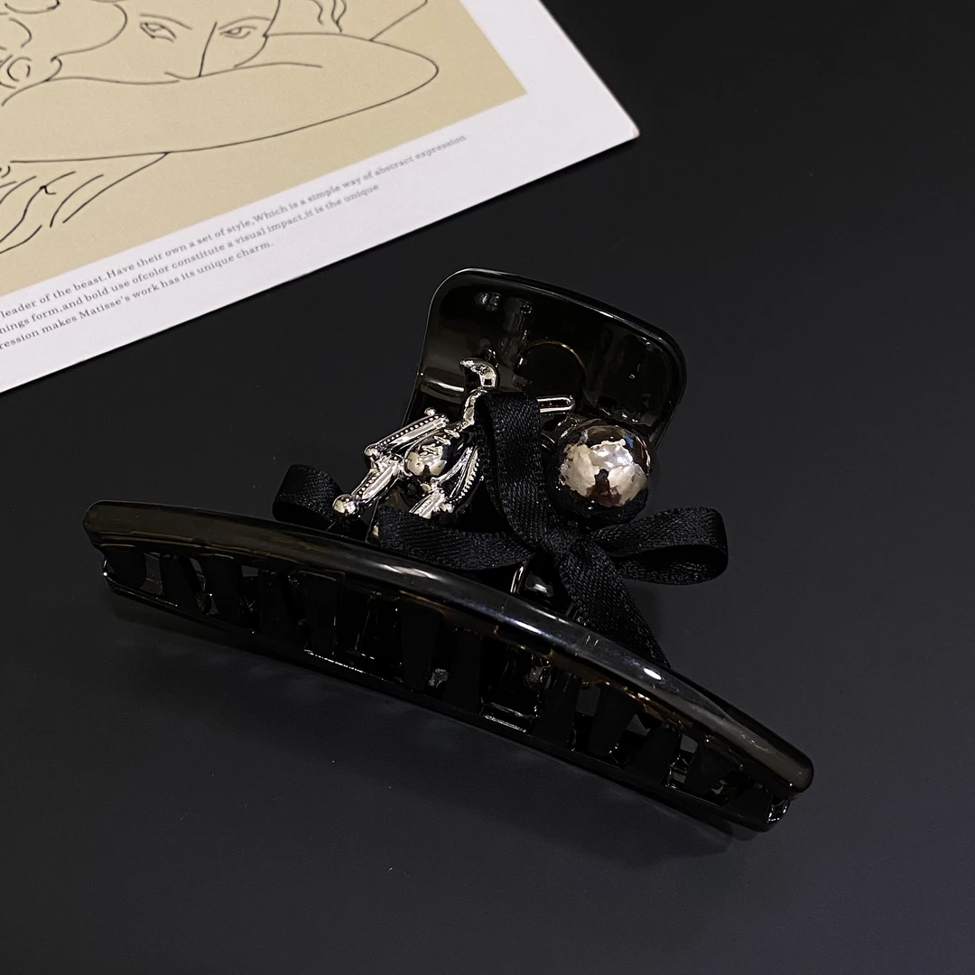 机械兔拼珠蝶结抓夹 5692