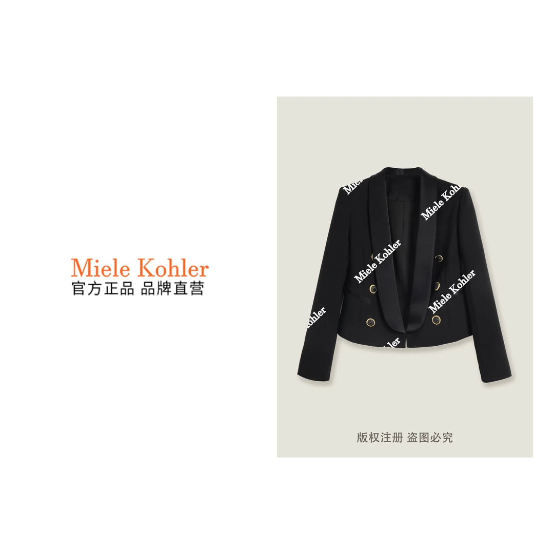 新款设计感时尚纯色女款短西装外套 MKKQ88459【澳门小源同款】