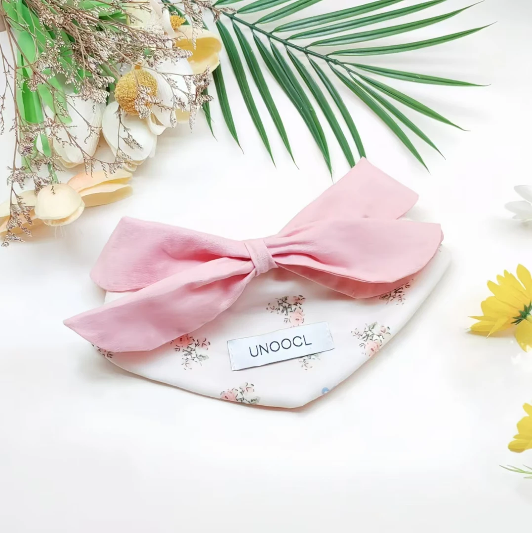 宠物猫咪狗狗四季款时尚玫瑰碎花领结韩版中小型犬马尔济斯