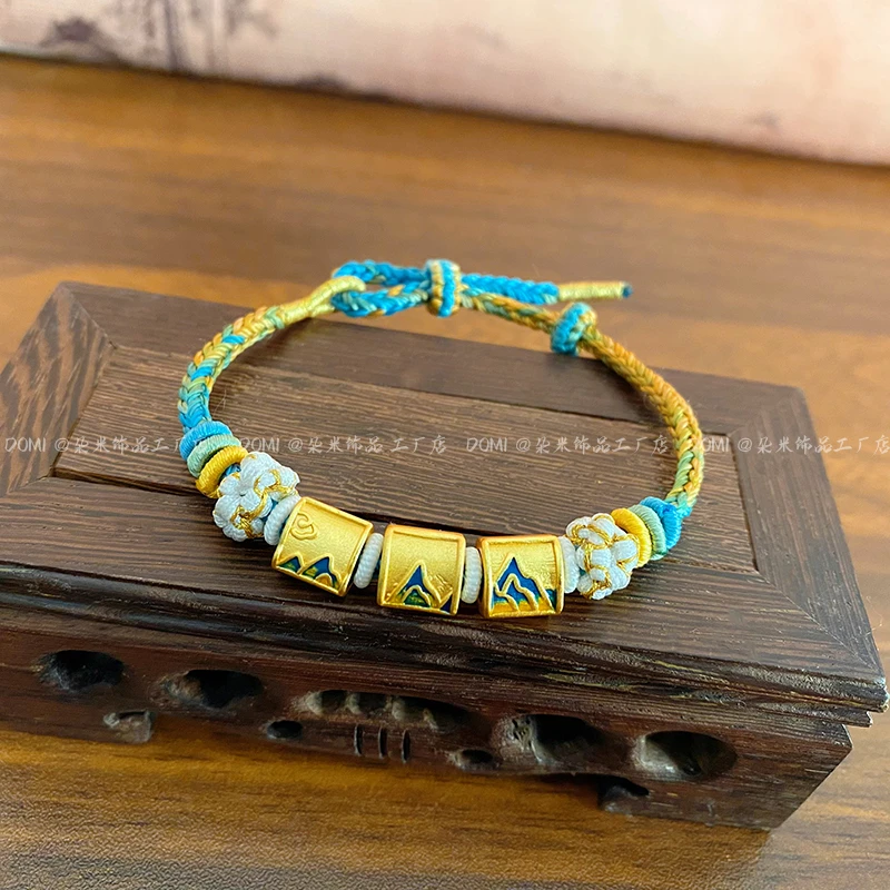 SL2121 千里江山绿绳手链手工编织复古首饰