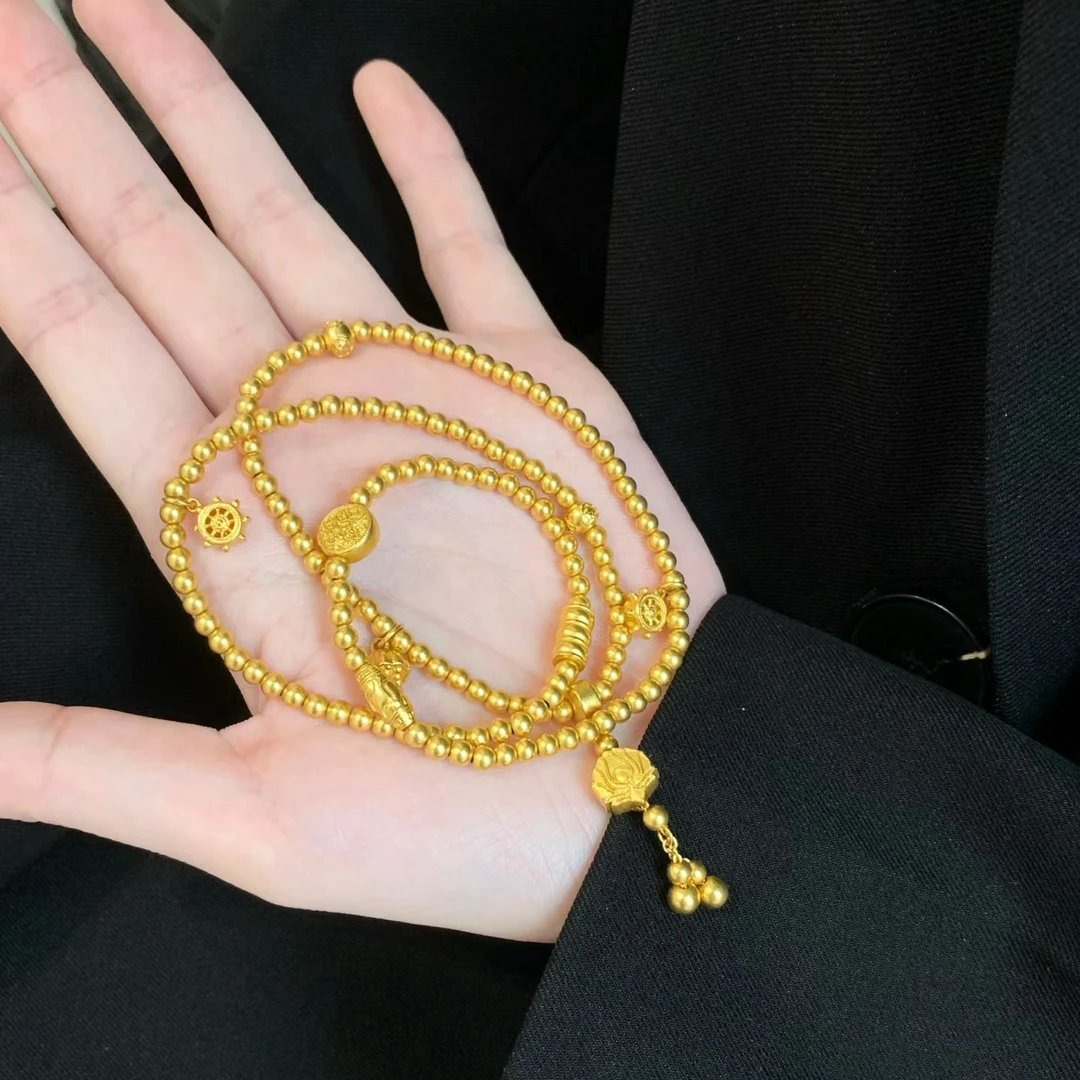 XL3146 高品质 藏蕴传承美满莲连多圈手串项链百搭女