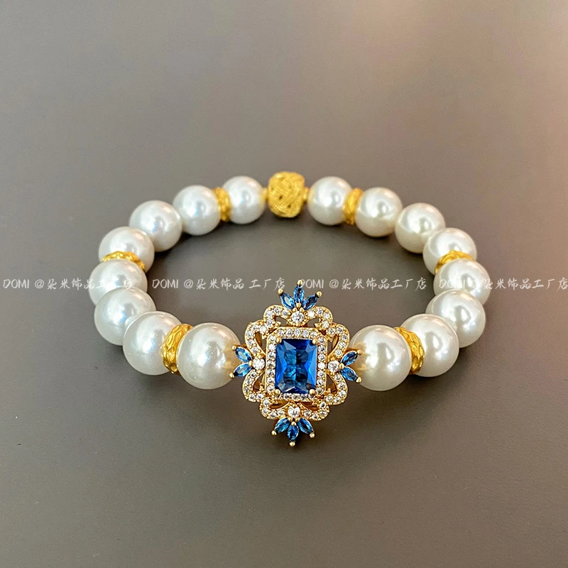 SL2216 宫廷风巴洛克盘缠白珠手串 轻奢气质小众手饰