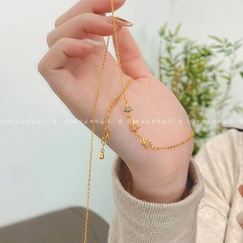 XL3264 彩虹幸运星套链 时尚气质轻奢简约项链女饰品