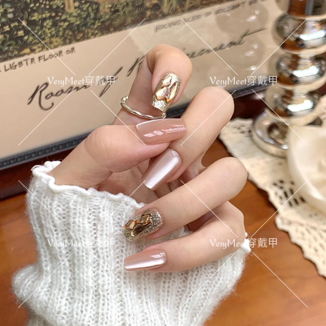 VeryMeet手工穿戴甲复古设计感美甲秋冬新款富家千斤轻奢时尚51