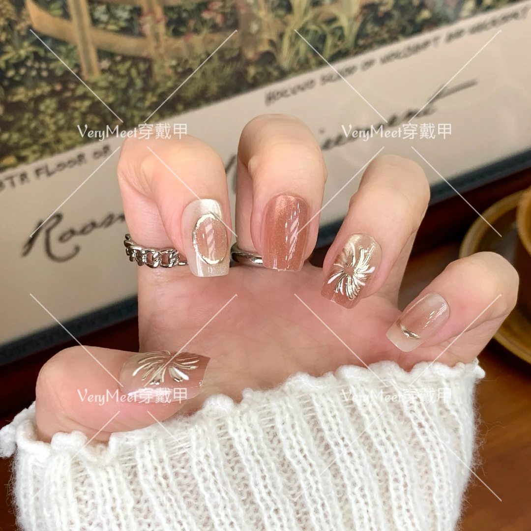 【VeryMeet - 穿戴甲】半手工轻奢高级美甲甲片美甲钻指甲贴片L47