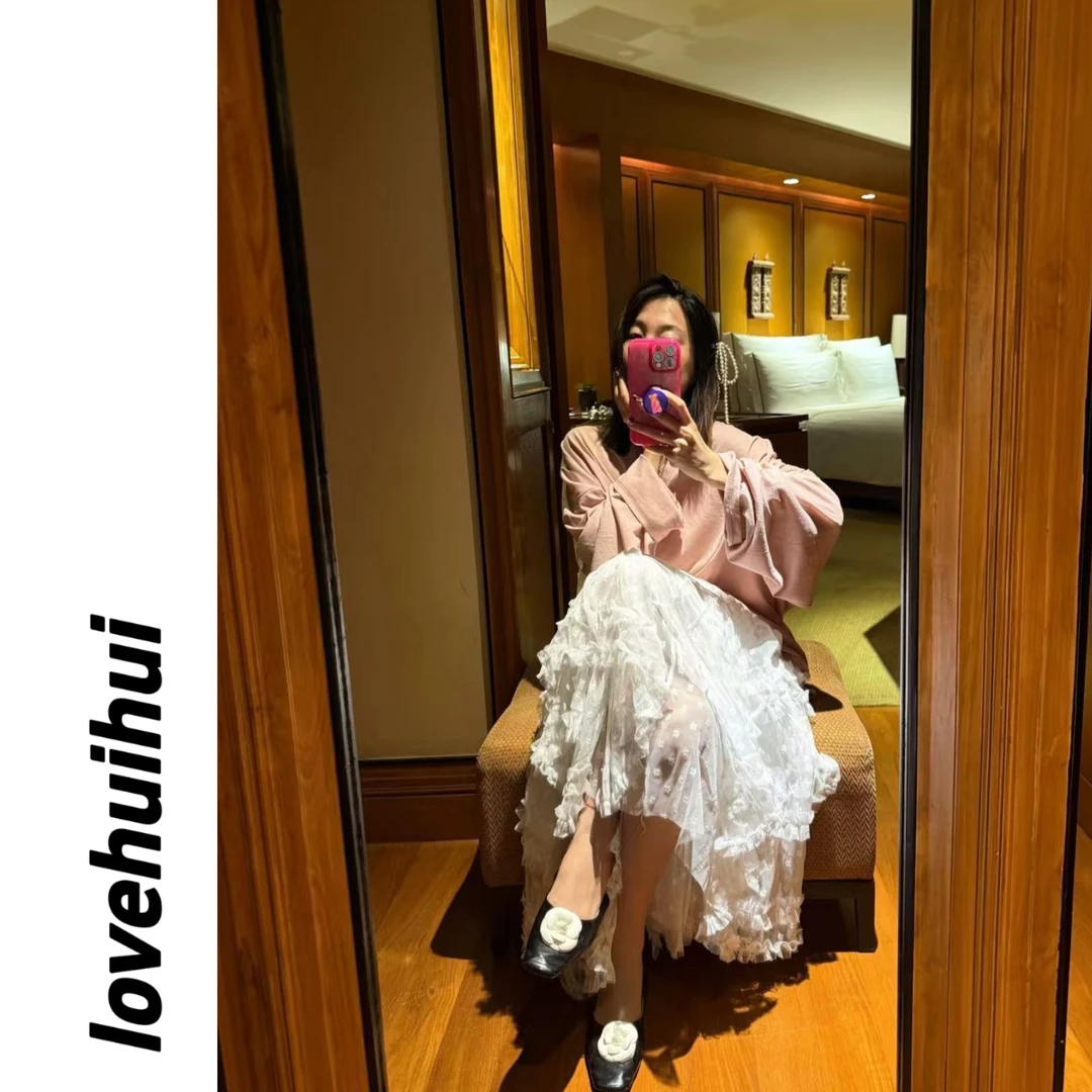 lovehuihui《北欧童话镇》超优雅公主范显瘦蓬蓬秋冬白蕾丝半身裙